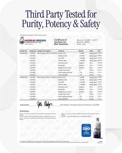 Rho Nutrition Liposomal NAD+ – Liquid Supplement Designed to Help Support Absorption – Active Form of NAD+ Helps Support Normal Cellular Health, Healthy Aging, Energy Metabolism and Overall Vitality