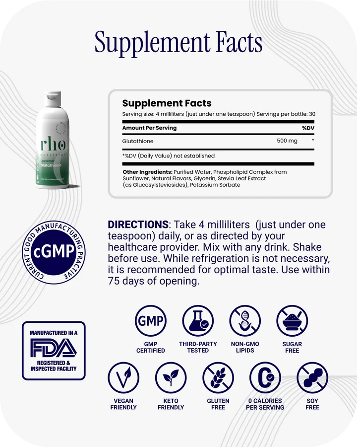 Rho Nutrition - Cellular Health Essentials Bundle – Liquid Liposomal Supplements for Healthy Aging & Cellular Support - NAD+, Curcumin + Resveratrol, & Glutathione (3 Pack)